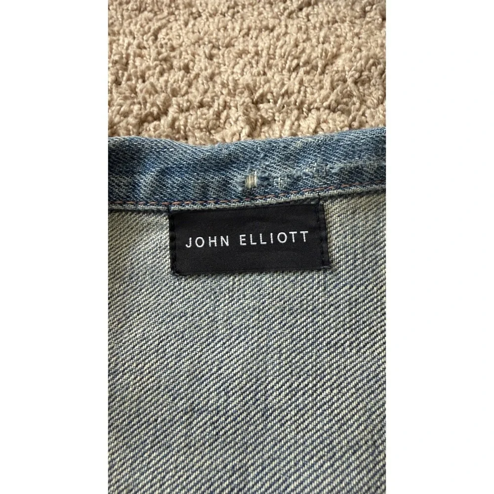 Quiet Lux John Elliott Distressed Denim Jacket Light Wash‎ Made in Japan Size 3